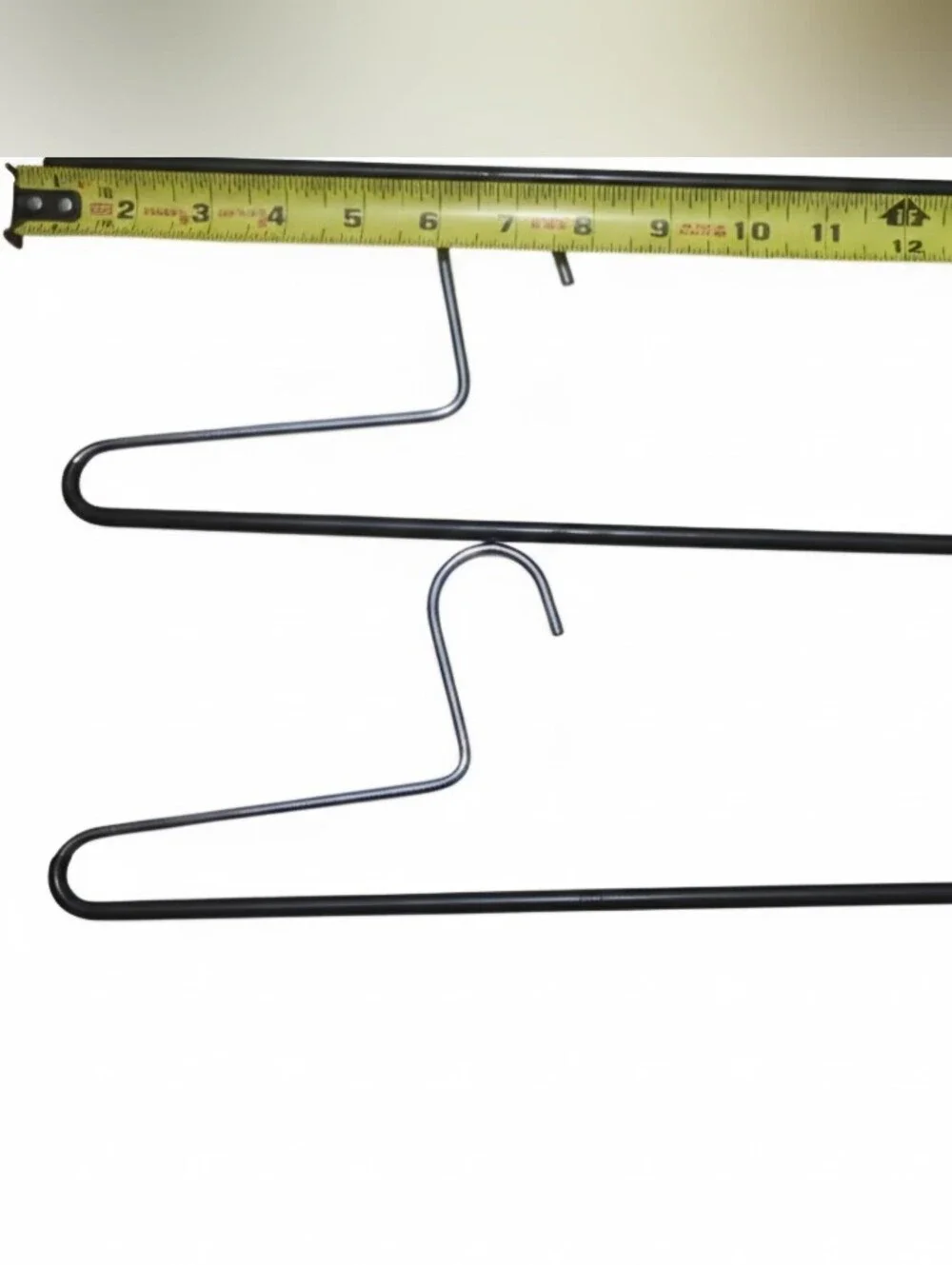 Set of 5 Open-End Slim Non-Slip Pants Hangers Set in Black and Silver